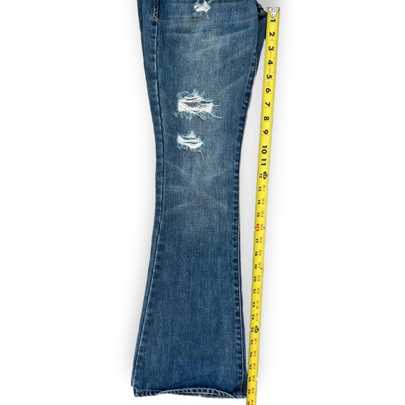 Abercrombie & Fitch Flare Leg Low Rise Distressed Jeans, size 00S 24/31 - Picture 13 of 13